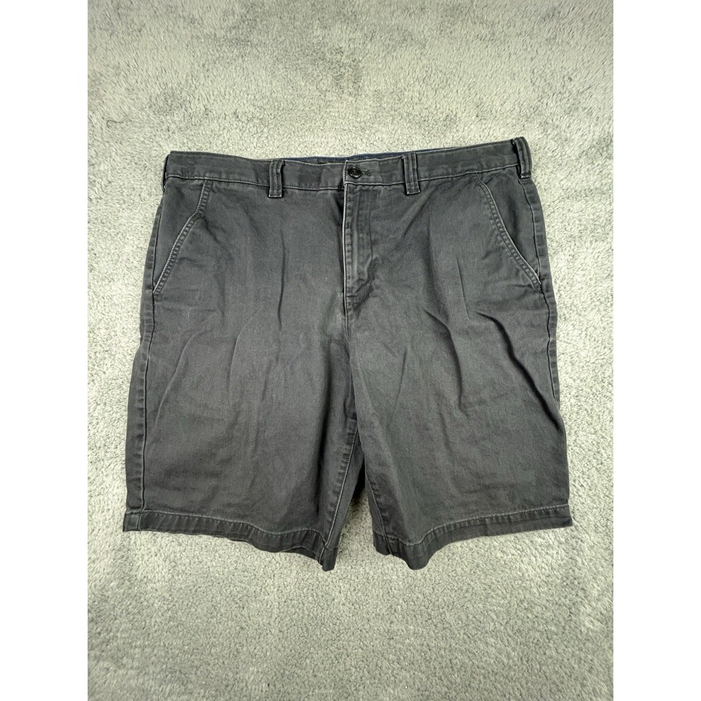 Eddie Bauer Shorts Mens Size 38 Black Solid 9" Inseam Casual Chino Cotton - Picture 1 of 12